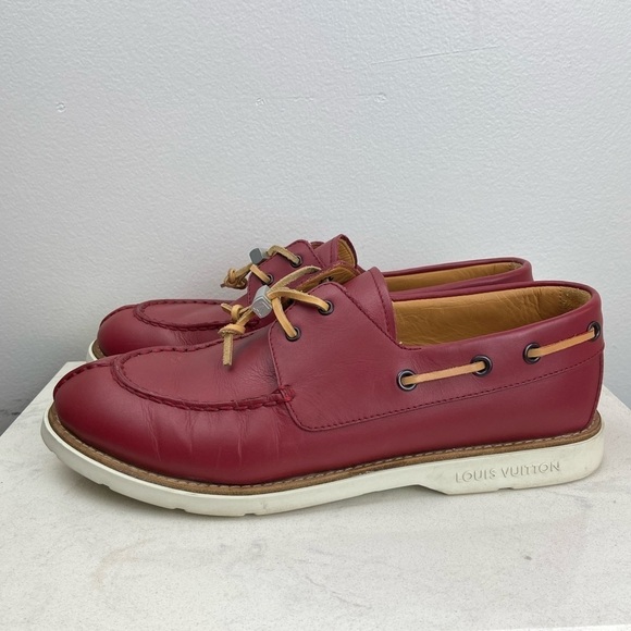 Louis Vuitton Red Sailing Cup Boat Loafer Deck Shoes Made in Italy - Picture 1 of 16